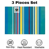 ROYAL - NEST Multicolor Color Placemats Dinning Mats with Self Design Set of 3 Line Design Mats-thumb1