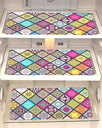 ROYAL - NEST Self Design PVC Placemats Dinning Mats Multicolor Color (Set of 3) Rangoli Design Mats-thumb1