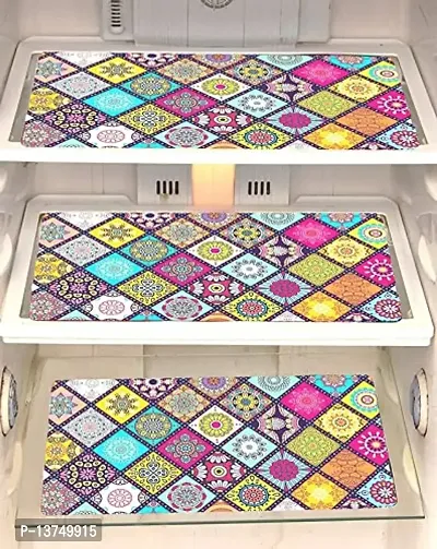 ROYAL - NEST Self Design PVC Placemats Dinning Mats Multicolor Color (Set of 3) Rangoli Design Mats-thumb2