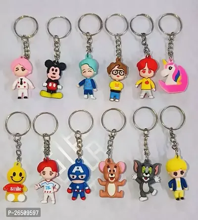 12 Deferent Character Keychain of Sillicone Pack of 12-thumb0