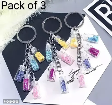 TAARS Cute Five Bottle Keychain Pack of 3 set Use Bag Zipper and Key Ring etc