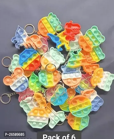 Popet Soft Silicone Rubber KeychainPack of 6
