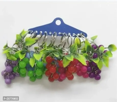 GRAPES SHAPED Multicolour Keychain ( Pack of 12)-thumb0