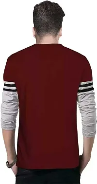 Maroon Cotton Blend Tshirt For Men-thumb2