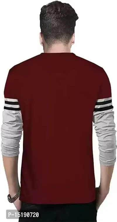 Maroon Cotton Blend Tshirt For Men-thumb3