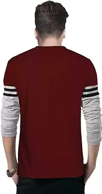 Trendy Cotton Blend Clourblocked Full Sleeves T-Shirt for Men-thumb2