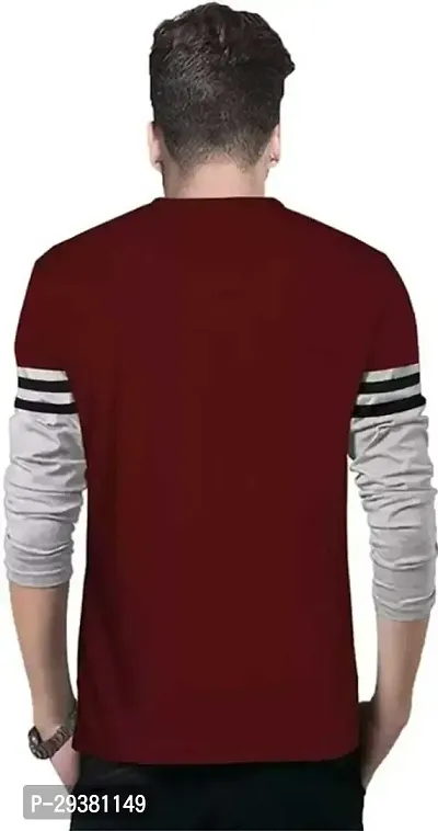 Trendy Cotton Blend Clourblocked Full Sleeves T-Shirt for Men-thumb3