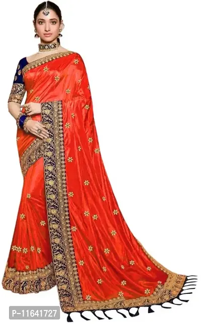 Classic Polyester Embroidered Saree with Blouse piece