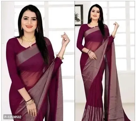 Stylish Chiffon Magenta Zari  Women Saree with Blouse piece-thumb0