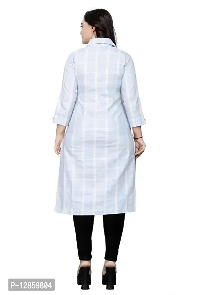 Reliable Straight White Woven Design Cotton Blend Kurta For Women-thumb3