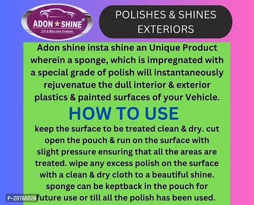 ADON SHINE Liquid Car Polish for Bumper Chrome Accent Dashboard Exterior Headlight Tyres Exterior 96 g Pack of 6-thumb5