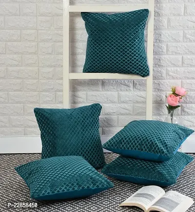 Stylish  Velvet Printed Cushion Covers 5 Pieces