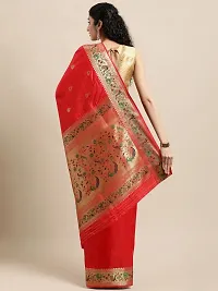Women's Pure Paithani Silk Saree WithUnstitched Blouse Piece-thumb1