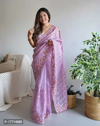 Dusty Rose Banarasi Zari Organza Silk Saree | Kolour