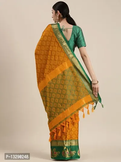 Women's Soft Cotton Silk Saree With Unstitched Blouse Piece-thumb2