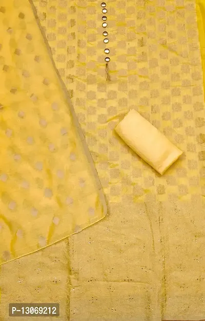 Womens Designer Banarasi Silk Unstitched Suit Material-thumb3