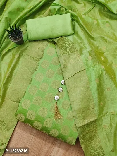 Womens Designer Banarasi Silk Unstitched Suit Material