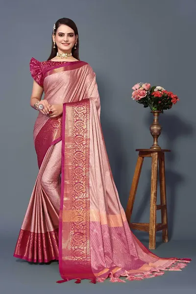 Cotton Aura Silk Sarees With Blouse Piece