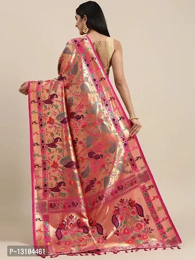 Women Pure Paithani Silk Saree With Blouse Piece-thumb2