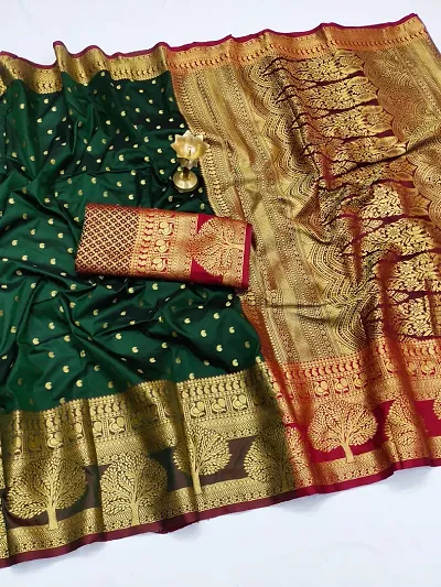 Woven Design Banarasi Silk Sarees with Blouse Piece