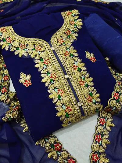 Beautiful Faux Georgette Dress Material with Dupatta