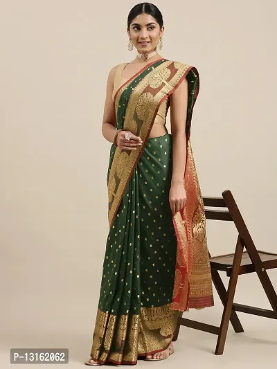 Women's Banrasi Silk Saree With Unstitched Blouse Piece