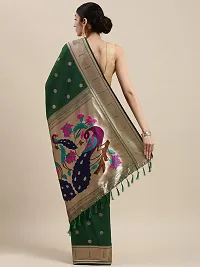 Women's Paithani Silk Saree With Unstitched Blouse Piece-thumb1