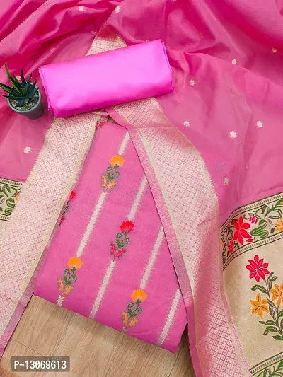 Womens Designer Cotton Blend Unstitched Suit Material