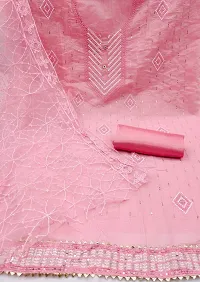 Pink Modal Embroidery Work Unstitched Dress Material-thumb3