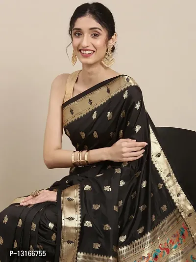 Women Pure Paithani Silk Saree With Blouse Piece-thumb3