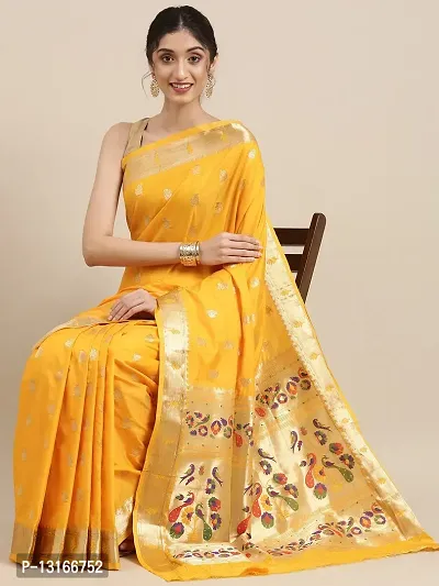 Women Pure Paithani Silk Saree With Blouse Piece