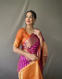 Womens Banarasi Silk Blend Saree With Blouse Piece-thumb1