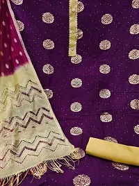 Wine Georgette Embroidery Work Salwar Suit Dress Material-thumb3