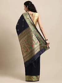 Women's Pure Paithani Silk Saree WithUnstitched Blouse Piece-thumb1