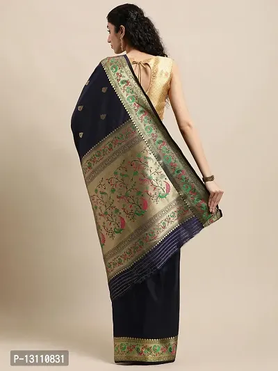 Women's Pure Paithani Silk Saree WithUnstitched Blouse Piece-thumb2