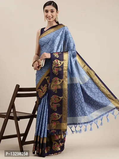 Women's Soft Cotton Silk Saree With Unstitched Blouse Piece