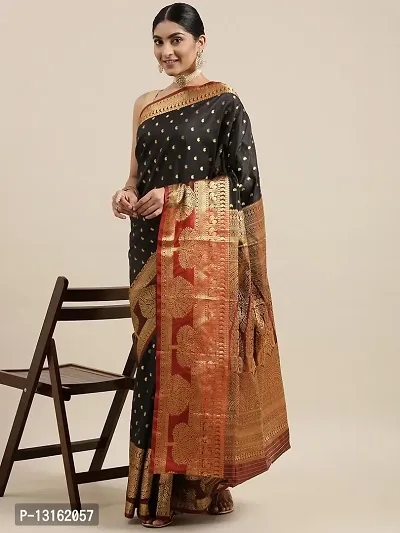 Women's Banrasi Silk Saree With Unstitched Blouse Piece-thumb0