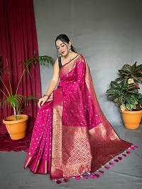 Womens Pure Soft Silk Saree With Copper and Golden Zari Weaved-thumb1