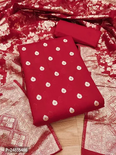 Red Mill Printed Work Salwar Suit Dress Material