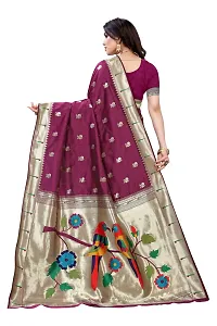 Women Pure Paithani Silk Saree With Blouse Piece-thumb1