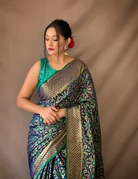 Women's Banarasi Patola Silk Saree With Blouse Piece-thumb1