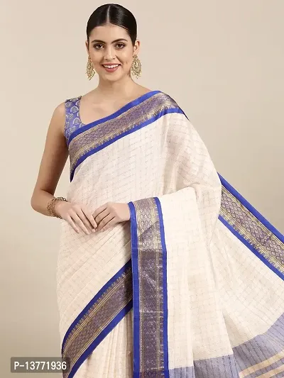Women's Cotton Silk Saree With Unstitched Blouse Piece-thumb3