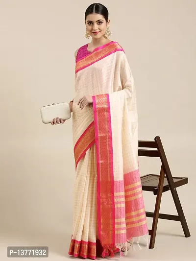 Women's Cotton Silk Saree With Unstitched Blouse Piece