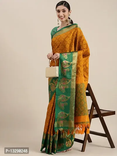 Women's Soft Cotton Silk Saree With Unstitched Blouse Piece-thumb0