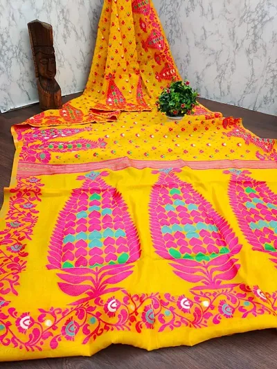 Jamdani Cotton Silk Saree With Blouse Piece