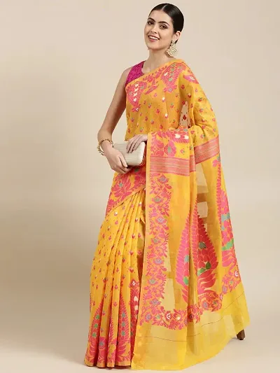 Jamdani Cotton Silk Sarees With Blouse Piece