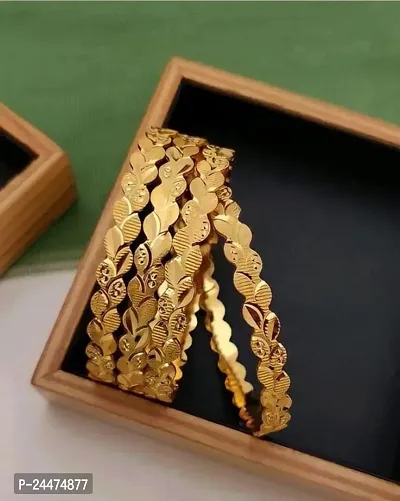 Stylish Fancy Designer Brass Bangles For Women Set Of 4-thumb0
