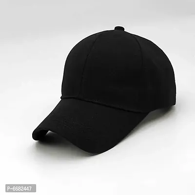 solid black plain cap