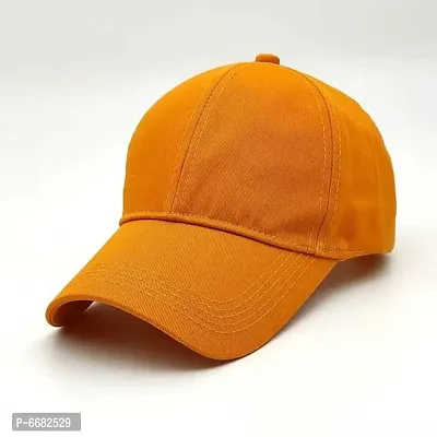 solid orange plain cap
