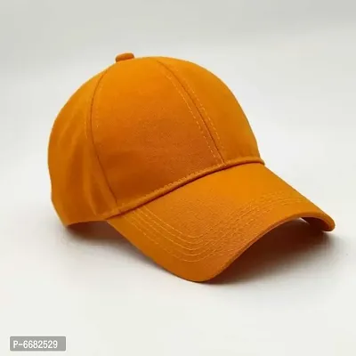 solid orange plain cap-thumb3
